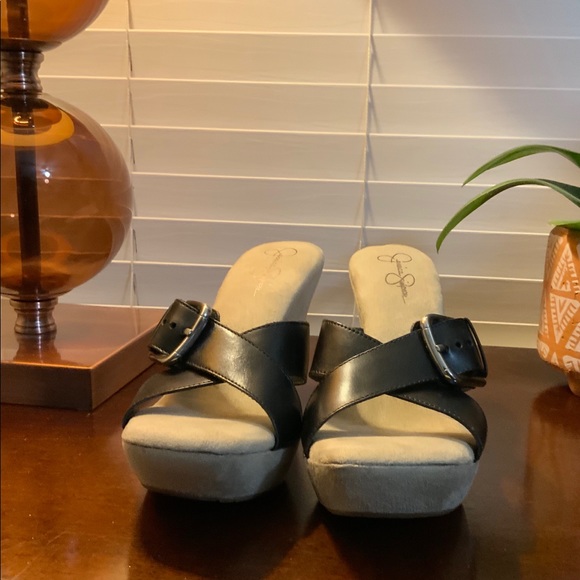 Back and Beige Jessica Simpson Wedges - Picture 5 of 9